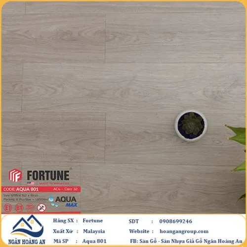Sàn Gỗ  Công Nghiệp Fortune Aqua 801 Dày 8mm