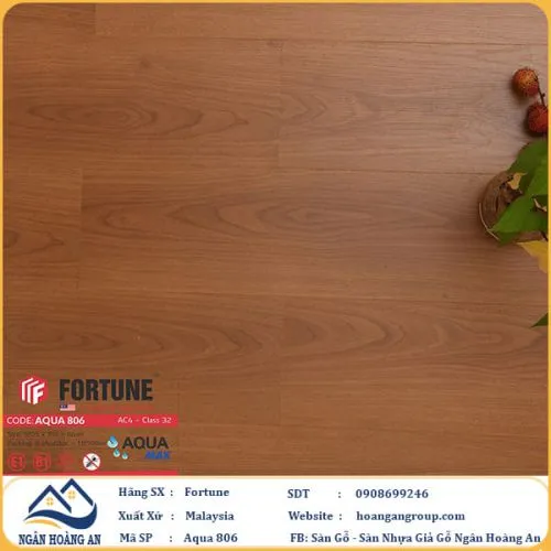 Sàn Gỗ  Công Nghiệp Fortune Aqua 806 Dày 8mm