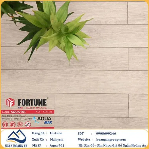 Sàn Gỗ  Công Nghiệp Fortune Aqua 901 Dày 12mm