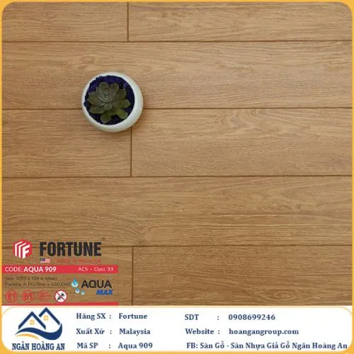 Sàn Gỗ Công Nghiệp Fortune Aqua 909 Dày 12mm