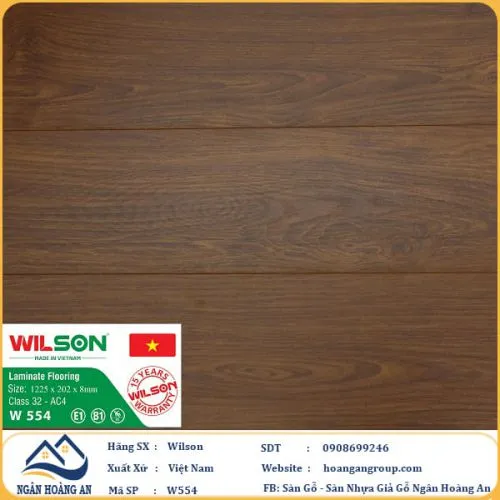 Sàn Gỗ Công Nghiệp Wilson W554 8mm