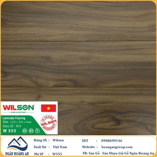 Sàn Gỗ Công Nghiệp Wilson W555 8mm