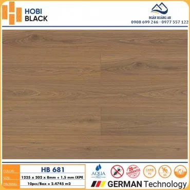 Sàn Gỗ Công Nghiệp Hobi Black Cốt Đen 8mm HB681