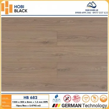 Sàn Gỗ Công Nghiệp Hobi Black Cốt Đen 8mm HB682