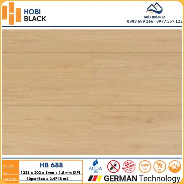 Sàn Gỗ Công Nghiệp Cốt Đen Hobi Black 8mm An Toàn Sức Khỏe
