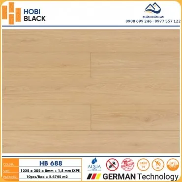 Sàn Gỗ Công Nghiệp Hobi Black Cốt Đen 8mm HB688