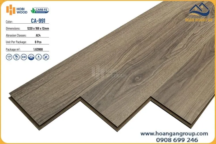 Sàn Gỗ Công Nghiệp Hobi Carb CA-991 Dày 12mm
