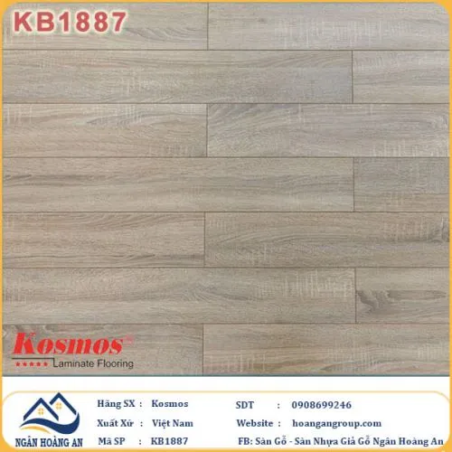 Sàn Gỗ Công Nghiệp KosMos Dày 12mm KB1887