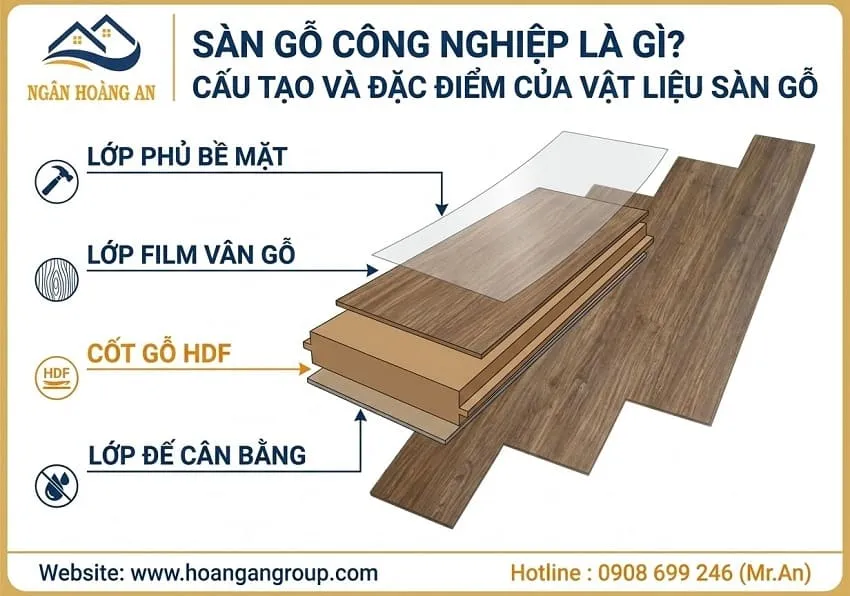 Sàn Gỗ Công Nghiệp Là Gì? Cấu Tạo Và Đặc Điểm Của Vật Liệu Sàn Gỗ