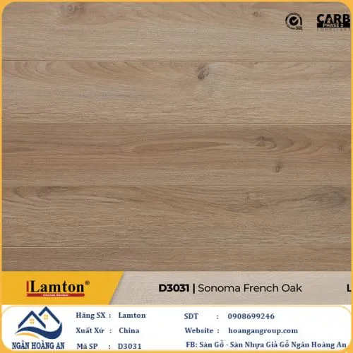 Sàn Gỗ Công Nghiệp Lamton D3031 12mm