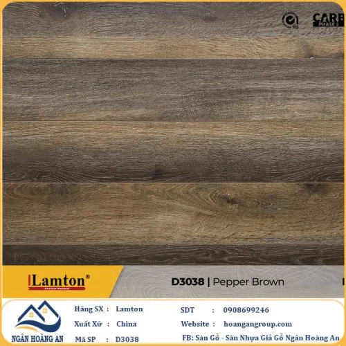 Sàn Gỗ Công Nghiệp Lamton D3038 12mm