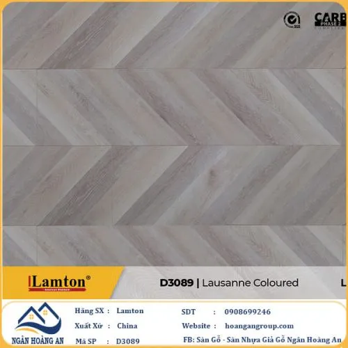 Sàn Gỗ Công Nghiệp Lamton Vân Xương Cá D3089 12mm