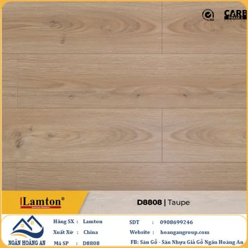 Sàn Gỗ Công Nghiệp Lamton D8808 8mm