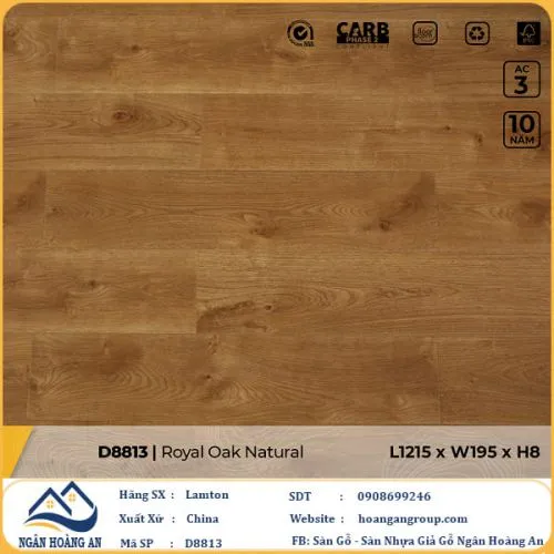 Sàn Gỗ Công Nghiệp Lamton D8813 8mm