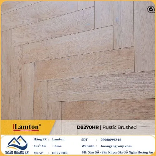 Sàn Gỗ Công Nghiệp Lamton Xương Cá D8270HR 12mm