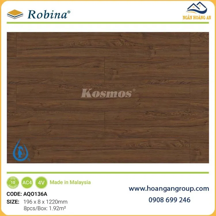 Ưu Điểm Sàn Gỗ Công Nghiệp Robina 8mm Aqua AQO136A