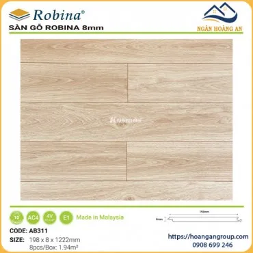 Sàn Gỗ Công Nghiệp Malaysia Robina 8mm Bản Lớn AB311