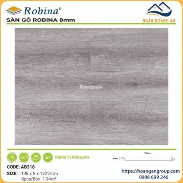Sàn Gỗ Công Nghiệp Robina 8mm Bản Lớn AB318 