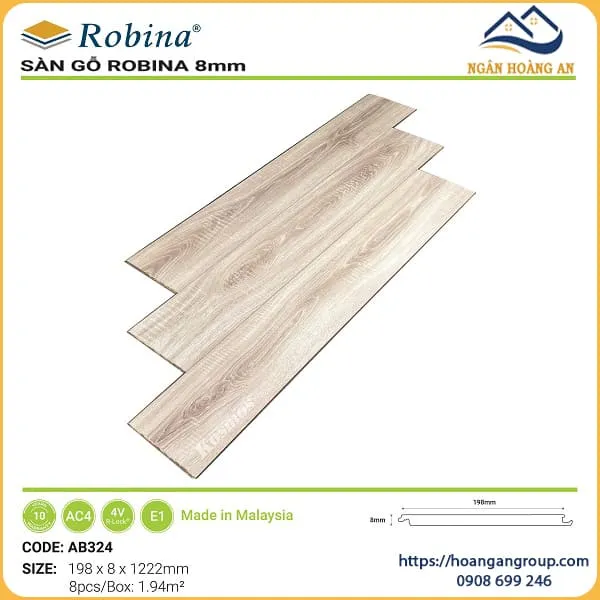 Bảng Giá Hoàn Thiện Của Sàn Gỗ Công Nghiệp Robina 