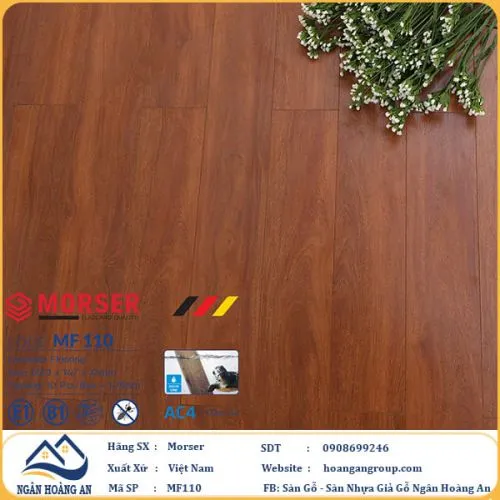 Sàn Gỗ Công Nghiệp Morser Cốt Trắng 12mm MF 110