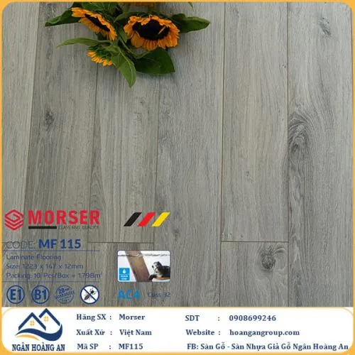 Sàn Gỗ Công Nghiệp Morser Cốt Trắng 12mm MF 115