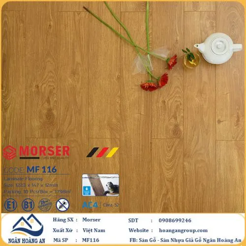 Sàn Gỗ Công Nghiệp Morser Cốt Trắng 12mm MF 116