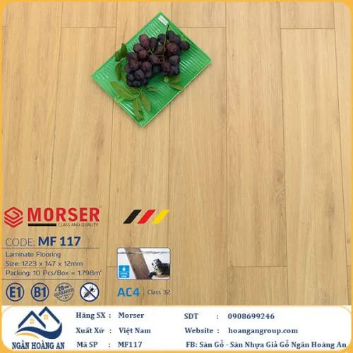 Sàn Gỗ Công Nghiệp Morser Cốt Trắng 12mm MF 117