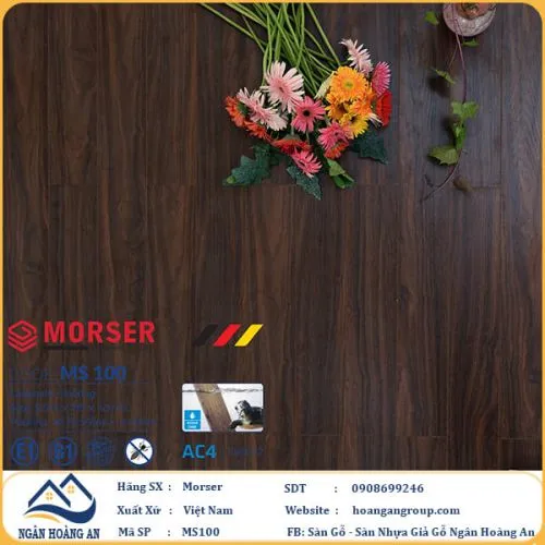 Sàn Gỗ Công Nghiệp Morser Cốt Xanh 12mm MS 100