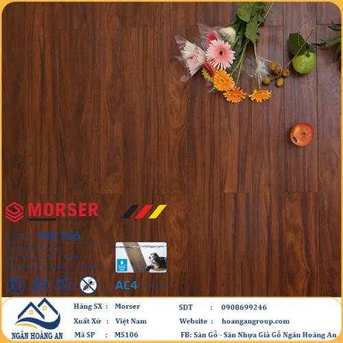 Sàn Gỗ Công Nghiệp Morser Cốt Xanh 12mm MS 106