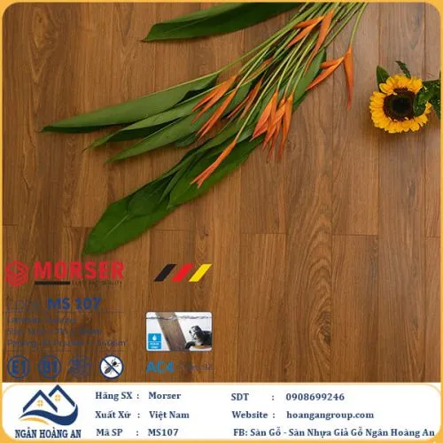 Sàn Gỗ Công Nghiệp Morser Cốt Xanh 12mm MS 107