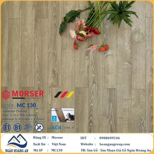 Sàn Gỗ Công Nghiệp Morser Cốt Xanh 8mm MC130