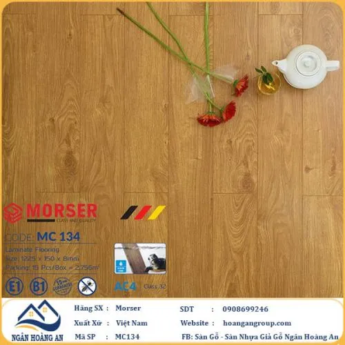 Sàn Gỗ Công Nghiệp Morser Cốt Xanh 8mm MC134
