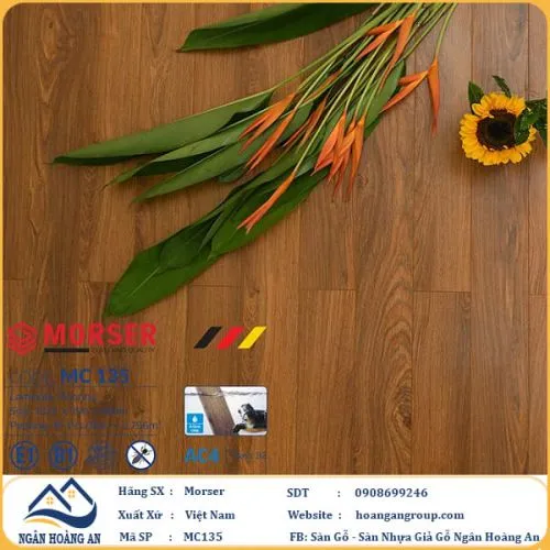 Sàn Gỗ Công Nghiệp Morser Cốt Xanh 8mm MC135