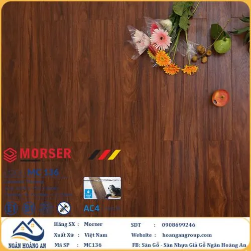 Sàn Gỗ Công Nghiệp Morser Cốt Xanh 8mm MC136
