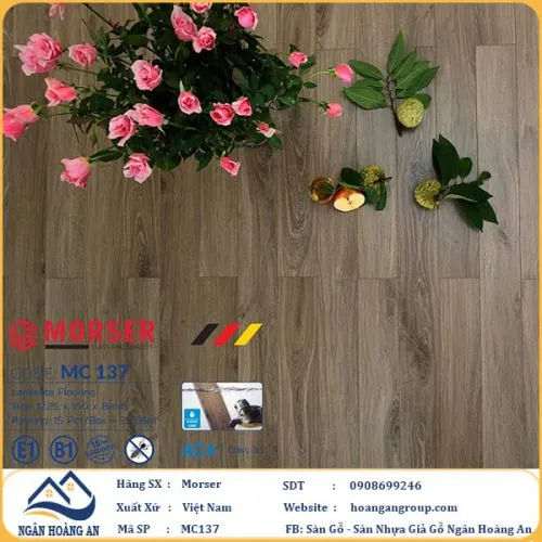 Sàn Gỗ Công Nghiệp Morser Cốt Xanh 8mm MC137