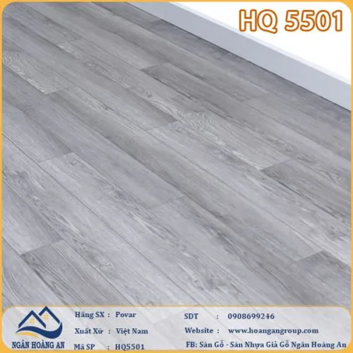 Sàn Gỗ Povar Cốt Gỗ Xanh HQ5501 Dày 8mm