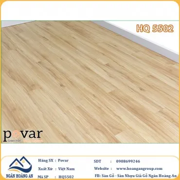 Sàn Gỗ Povar Cốt Gỗ Xanh HQ5502 Dày 8mm