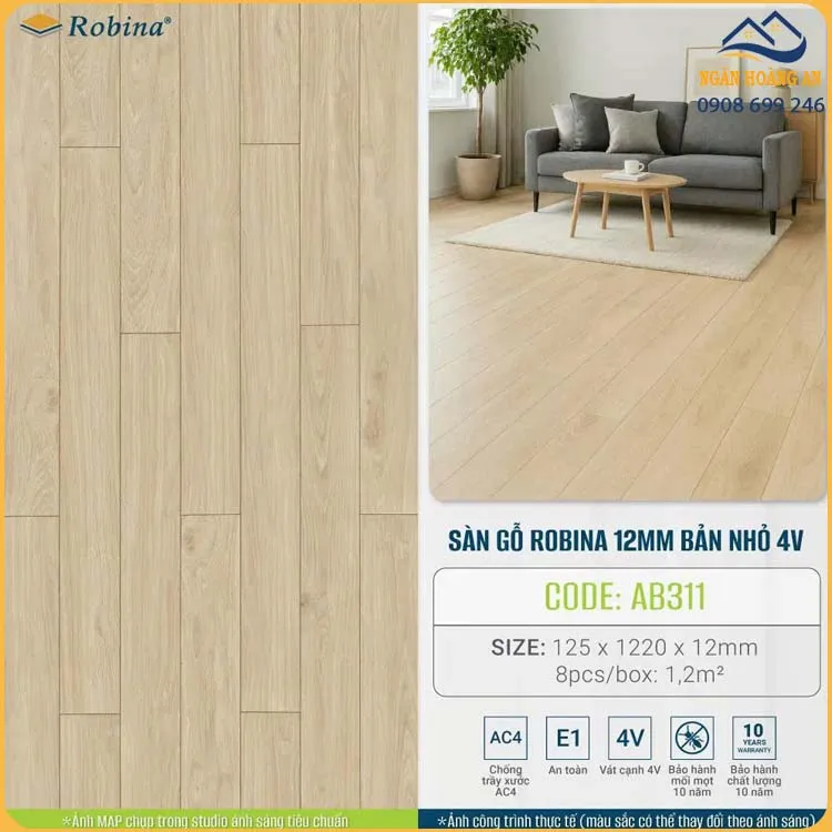 Ứng Dụng Nổi Bật Của Sàn Gỗ Malaysia Robina AB311 12mm Bản Nhỏ
