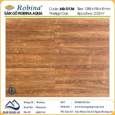 Sàn Gỗ Công Nghiệp Malaysia Robina Aqua 8mm AQ0136