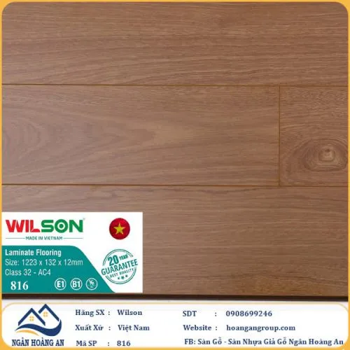 Sàn Gỗ Công Nghiệp Wilson 816 12mm