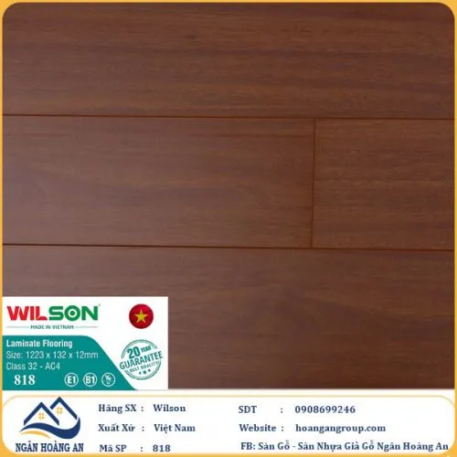 Sàn Gỗ Công Nghiệp Wilson 818 12mm