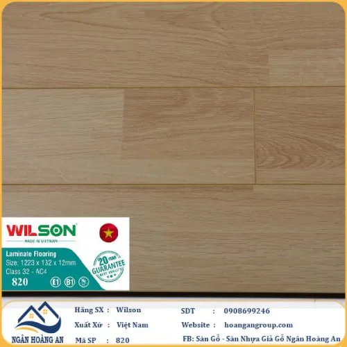 Sàn Gỗ Công Nghiệp Wilson 820 12mm