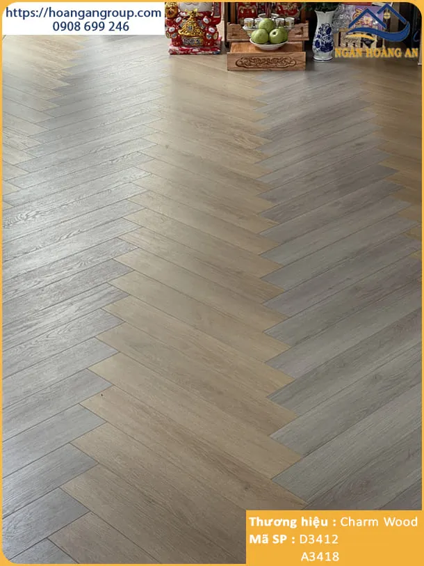 Sàn Gỗ Công Nghiệp Xương Cá Charm Wood Tại Long Thành Đồng Nai