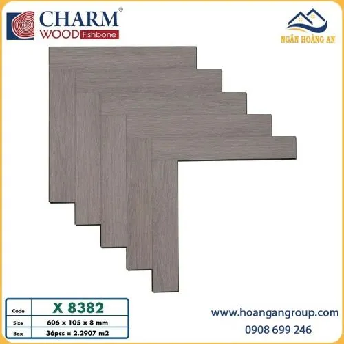 Sàn Gỗ Công Nghiệp Xương Cá Charmwood X8382 8mm