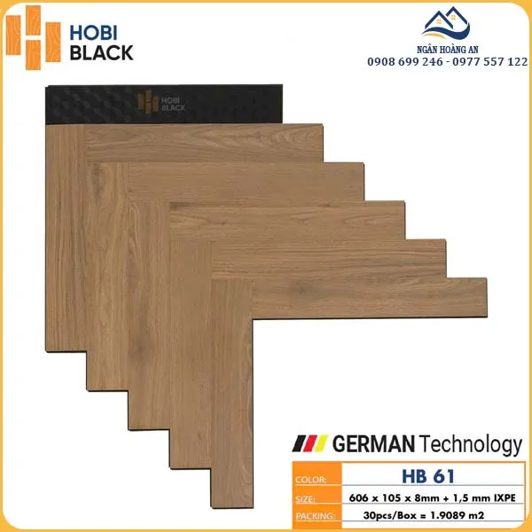Sàn Gỗ Công Nghiệp Hobi Wood Xương Cá 8mm HB 61