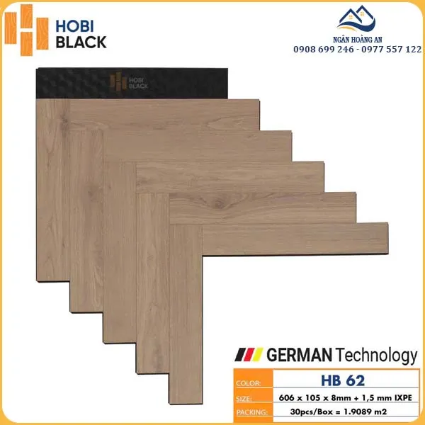 Sàn Gỗ Công Nghiệp Hobi Wood Xương Cá 8mm HB 62 Sàn Gỗ Công Nghiệp Hobi Wood Xương Cá 8mm HB 62