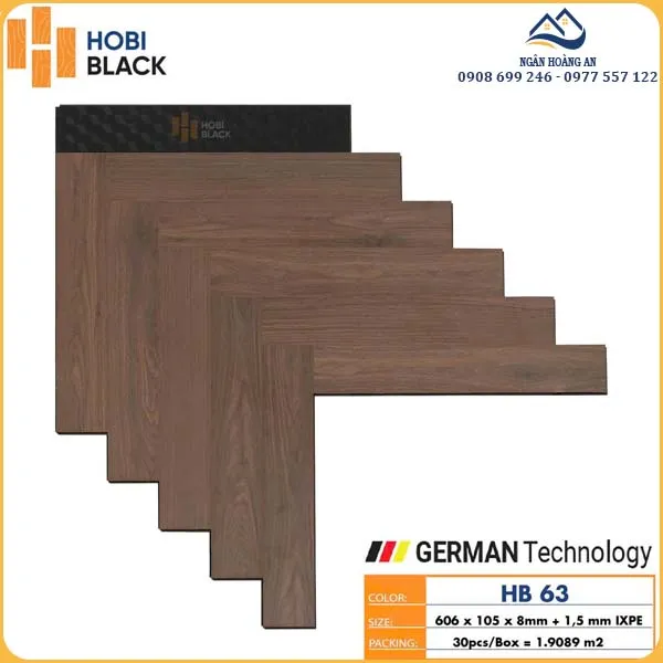Sàn Gỗ Công Nghiệp Hobi Wood Xương Cá 8mm HB 63