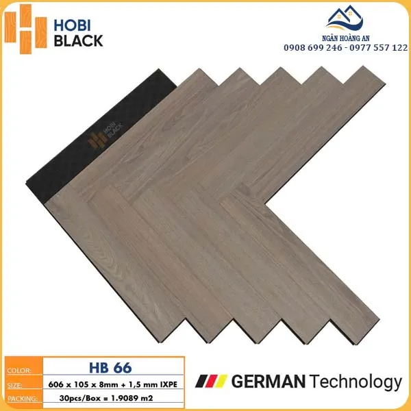 Sàn Gỗ Công Nghiệp Hobi Wood Xương Cá 8mm HB 66 Sàn Gỗ Công Nghiệp Hobi Wood Xương Cá 8mm HB 66