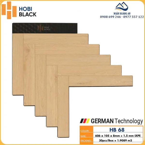 Sàn Gỗ Công Nghiệp Hobi Wood Xương Cá 8mm HB 68 Sàn Gỗ Công Nghiệp Hobi Wood Xương Cá 8mm HB 68