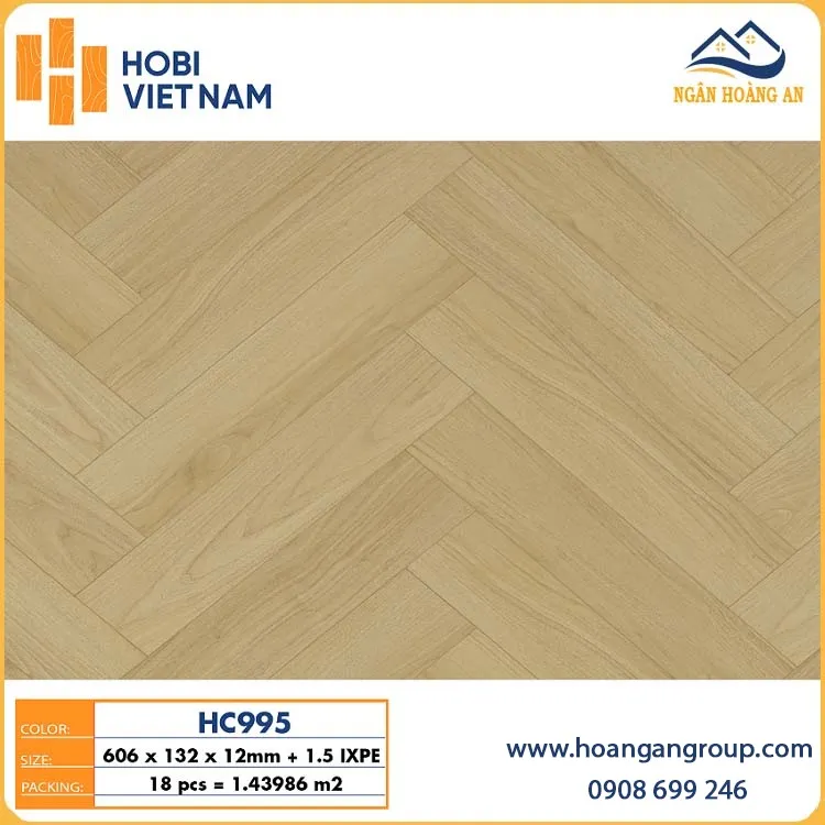 Sàn Gỗ Xương Cá Hobi Carb HC995 Dày 12mm